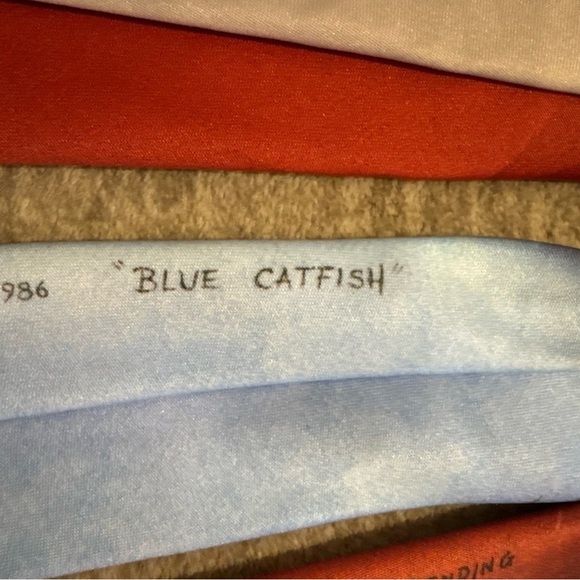 Ralph Marlin Vintage 1986 Fish Tie Bundle - Cat Fish and Rainbow Trout - Picture 3 of 5